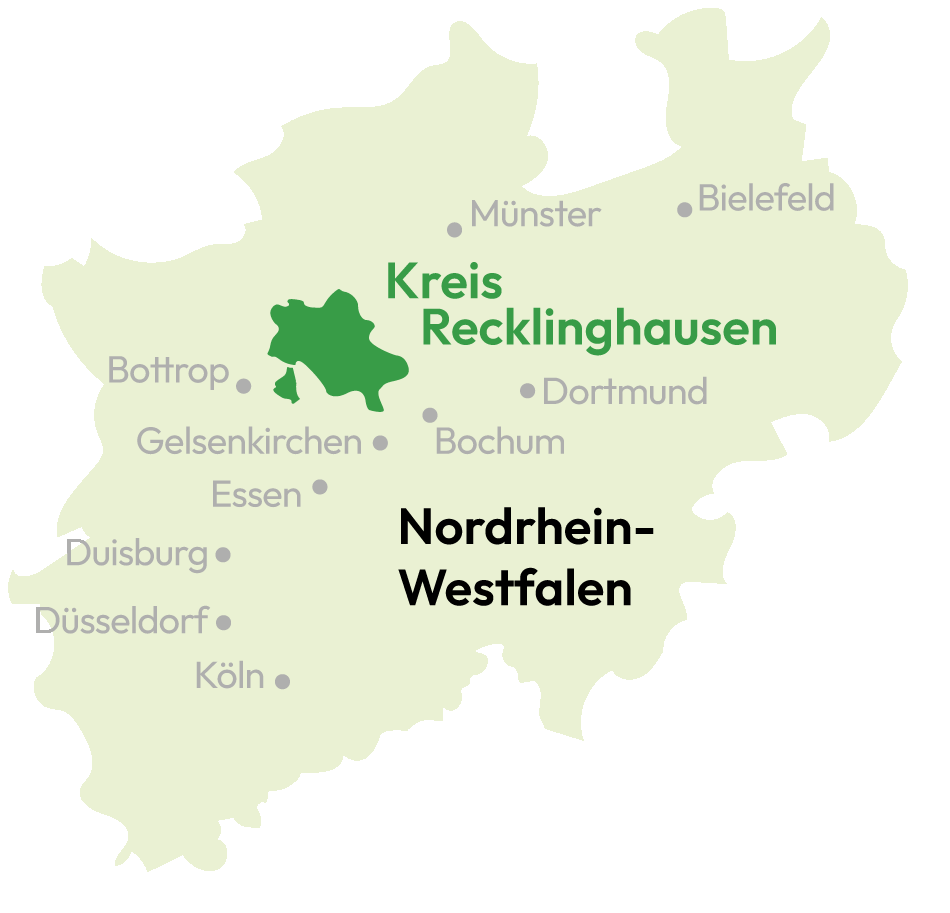 Karte vom Kreis Recklinghausen